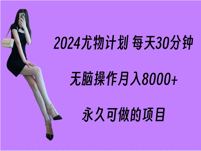 2024尤物计划 每天30分钟，无脑操作月入8000+，永久可做的项目 - 源空间