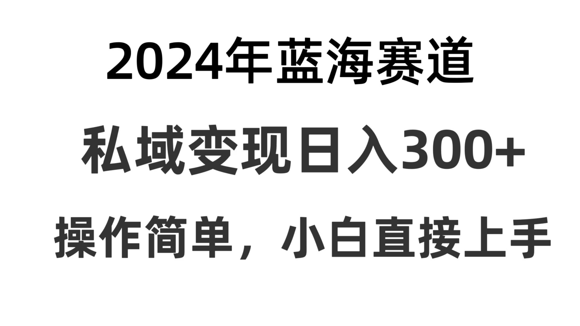 2024抖音蓝海赛道，私域变现日入300+，操作简单，每年只需一小时，纯小白可直接上手 - 源空间