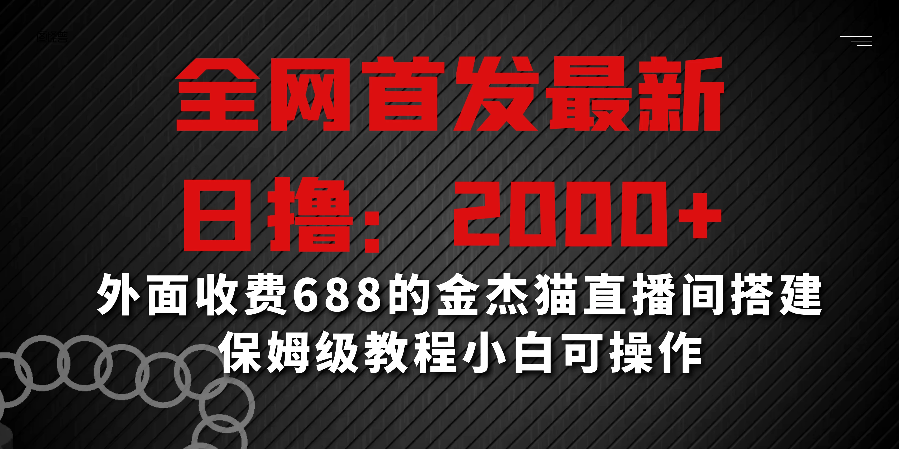 全网首发最新，日撸2000+，外面收费688的金杰猫直播间搭建，保姆级教程小白可操作 - 源空间