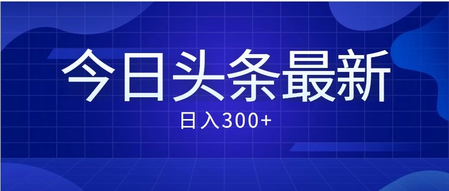 价值999的最新头条玩法，每天收入300+ - 源空间