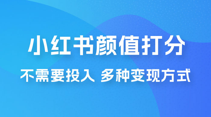 小红书颜值打分新玩法，不需要投入，适合所有人的一份副业，多种变现方式！ - 源空间
