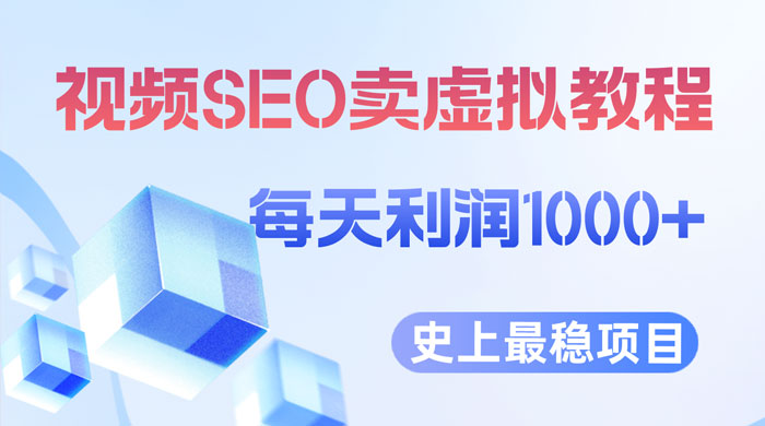 视频 SEO 出售虚拟产品：史上最稳定私域变现项目 - 源空间