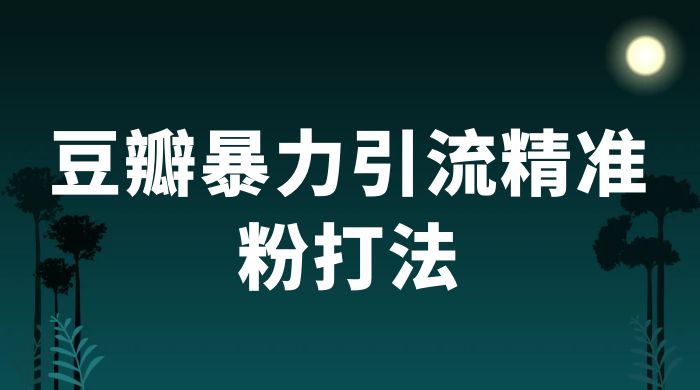 豆瓣暴力引流精准粉打法 一天轻松引流 100+ - 源空间