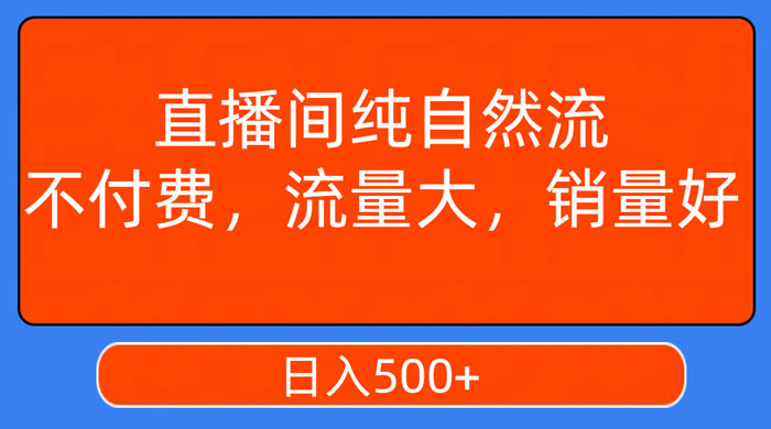 视频号直播间纯自然流，不付费，流量大，销量好，日入500+ - 源空间