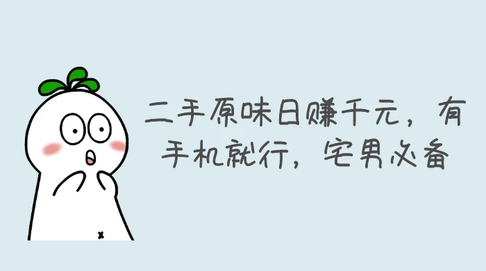 二手原味日赚千元，有手机就行，宅男必备【揭秘】 - 源空间