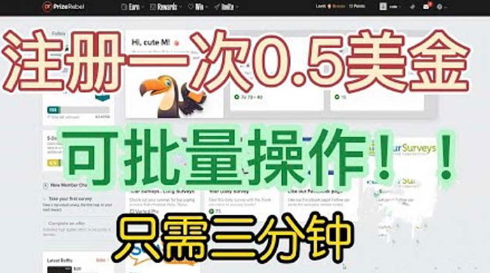 国外注册一次 0.5 美金项目：只需三分钟无脑操作、小白工作室福利 - 源空间
