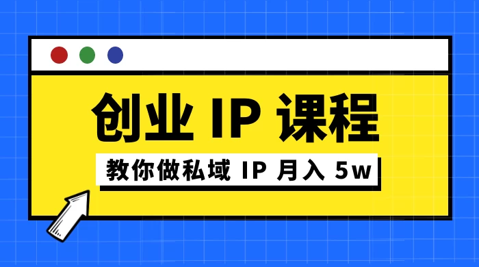 价值 2980 创业 IP 课程，教你做私域 IP 月入 5w - 源空间