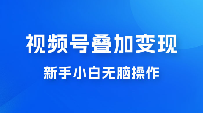视频号叠加变现，新蓝海项目，新手小白无脑操作，日入600+ - 源空间