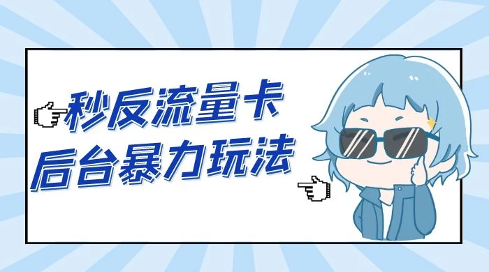 秒反流量卡后台暴力玩法 2.0，日赚三位数 - 源空间