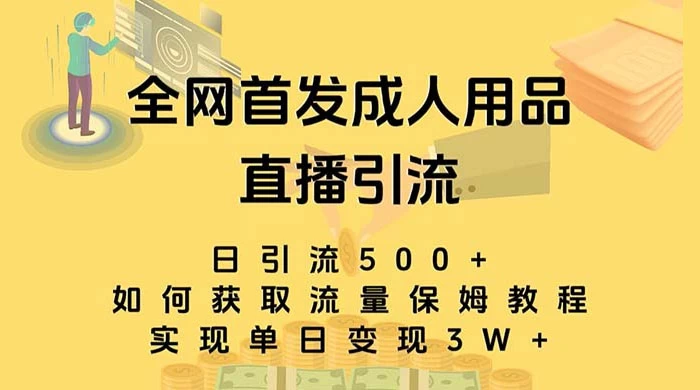成人用品直播引流获客暴力玩法，单日引流500+，变现 3w+，保姆级教程 - 源空间