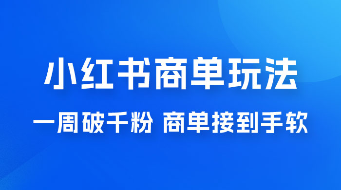 小红书商单蓝海玩法，一周破千粉，商单接到手软，一单 150-800 - 源空间