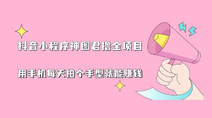 抖音小程序神图君撸金项目：用手机每天拍个手型挂载一下小程序就能赚钱 - 源空间
