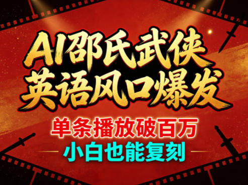 AI邵氏武侠英语风口爆发，单条播放破百万，小白也能复刻 - 源空间