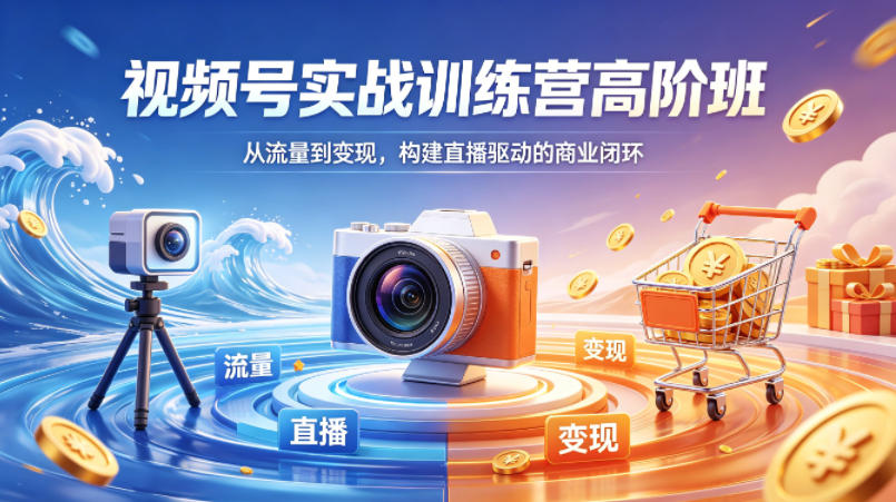 视频号实战训练营高阶班，从流量到变现，构建直播驱动的商业闭环(26年4月) - 源空间