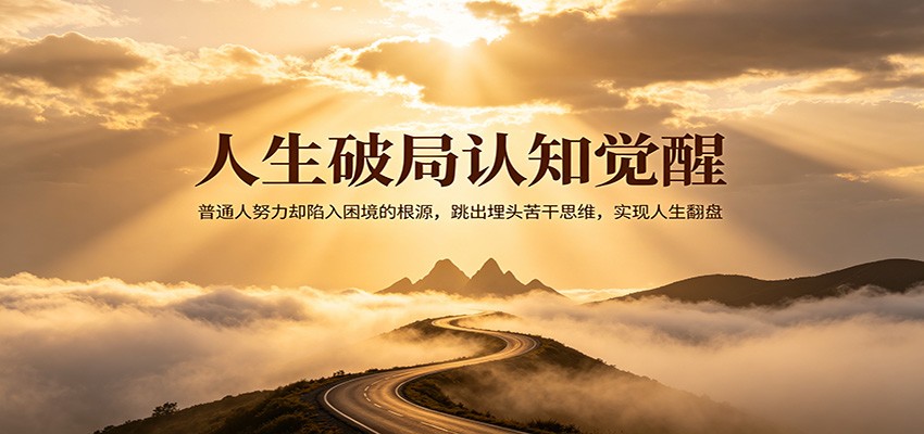 人生破局认知觉醒，普通人努力却陷入困境的根源，跳出埋头苦干思维，实现人生翻盘 - 源空间
