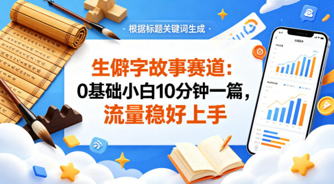 公众号流量主——生僻字故事赛道，流量稳，好上手，0基础小白也能10分钟一篇 - 源空间