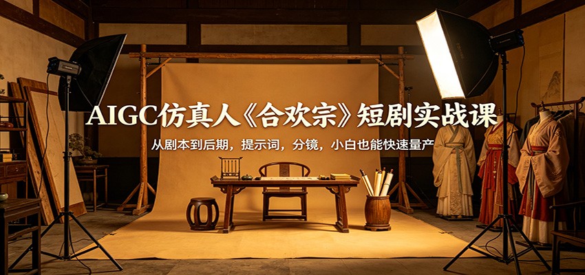 AIGC仿真人《合欢宗》短剧实战课：从剧本到后期，提示词，分镜，小白也能快速量产 - 源空间