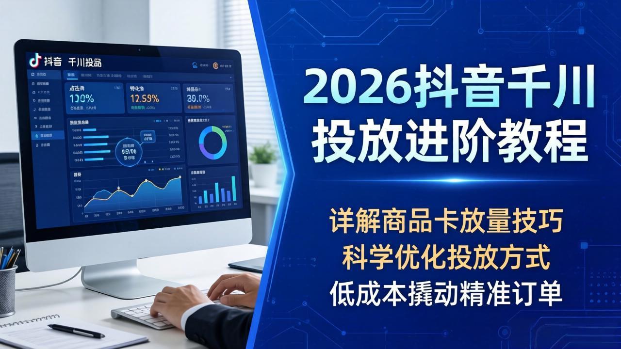 2026抖音千川投放进阶教程，详解商品卡放量技巧，科学优化投放方式，低成本撬动精准订单 - 源空间