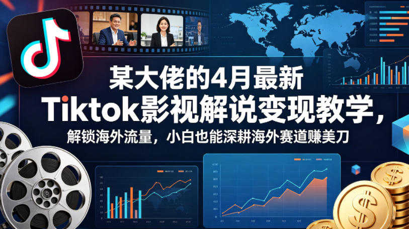 某大佬的4月最新Tiktok影视解说变现教学，解锁海外流量，小白也能深耕海外赛道賺美刀 - 源空间