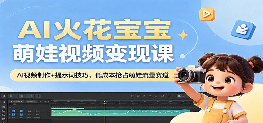 AI火花宝宝萌娃视频变现课：AI视频制作+提示词技巧，低成本抢占萌娃流量赛道 - 源空间
