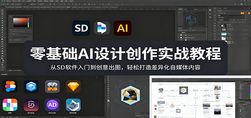 零基础AI设计创作实战教程：从SD软件入门到创意出图，轻松打造差异化自媒体内容 - 源空间