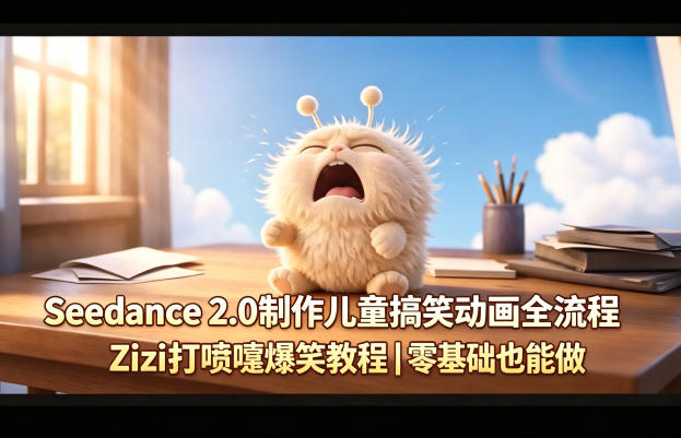 Seedance 2.0制作儿童搞笑动画全流程Zizi打喷嚏爆笑教程｜零基础也能做 - 源空间