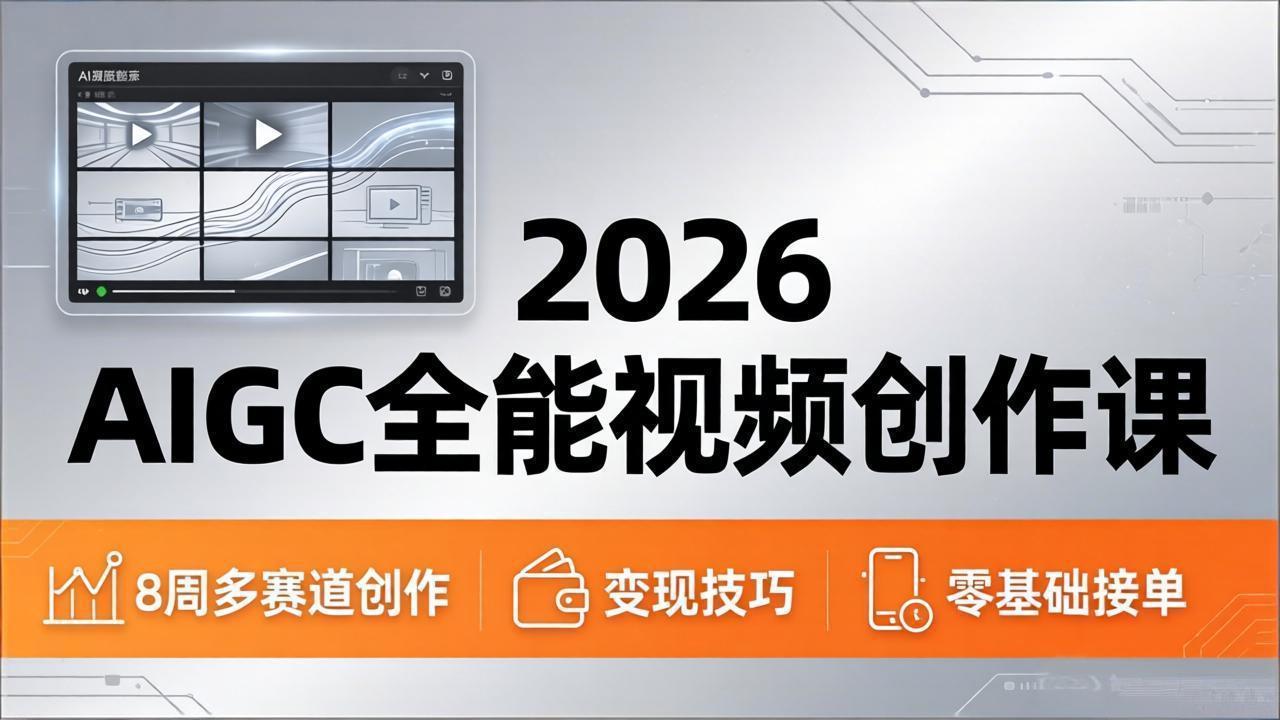 2026AIGC全能视频创作课，8周吃透多赛道创作+变现，零基础也能高效出片接单 - 源空间