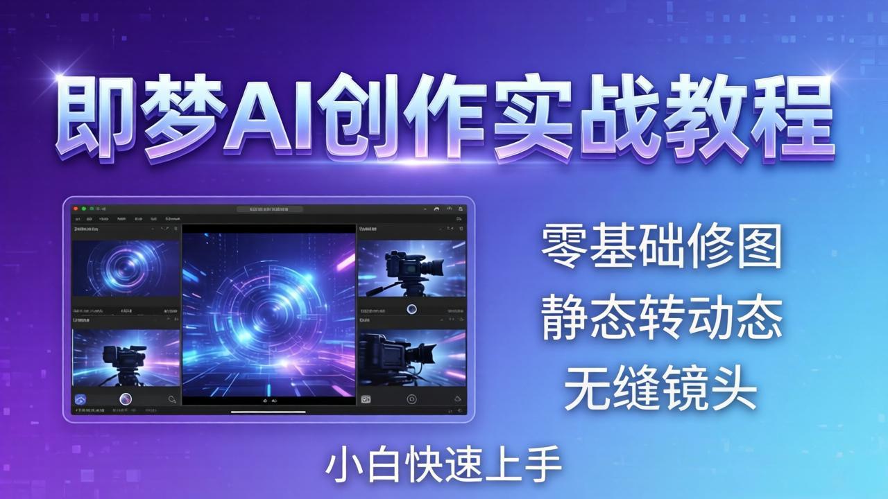 即梦AI创作实战教程，从零基础修图到AI导演，实战教学静态转动态+无缝镜头，小白快速上手 - 源空间