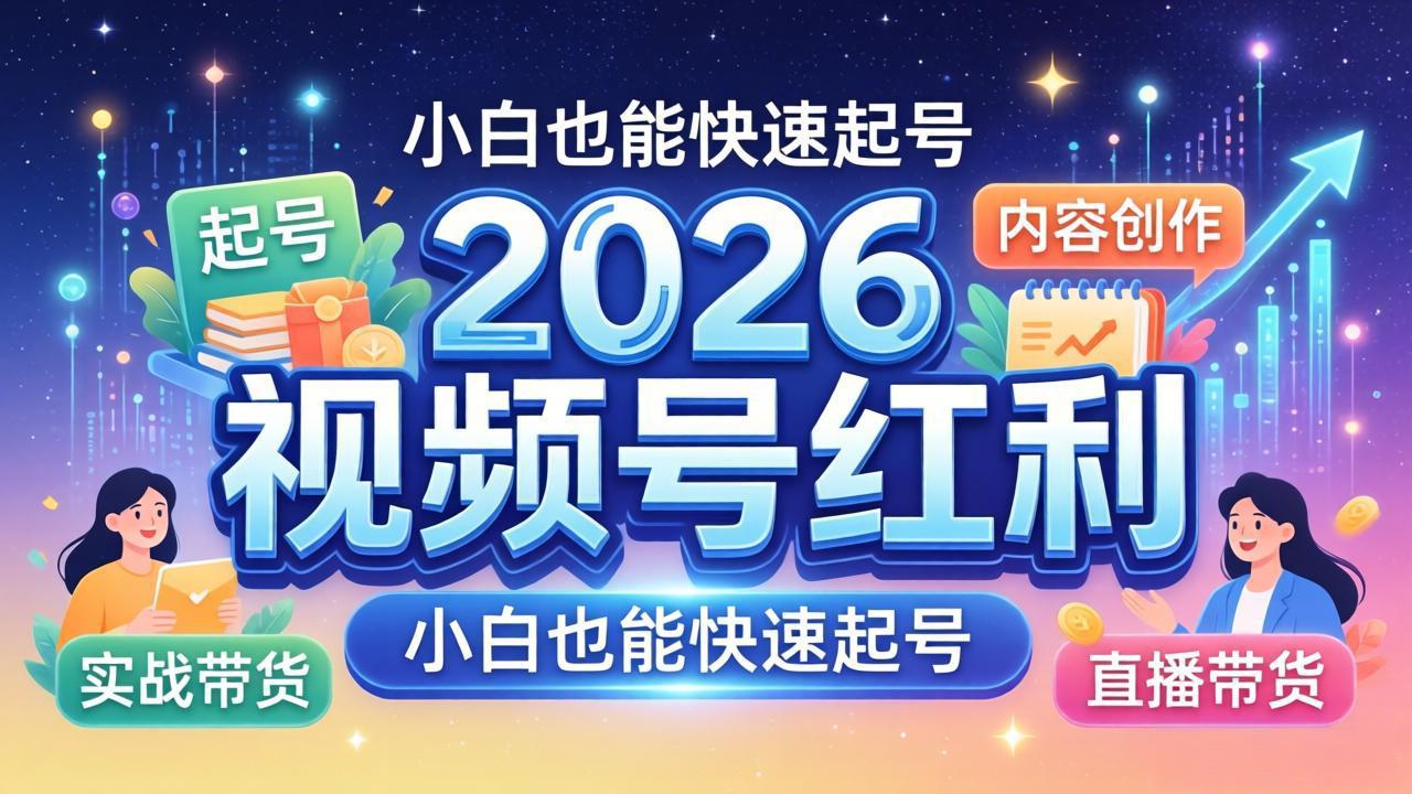 2026视频号红利实战营，大佬亲授起号、内容、直播、IP、投流、私域、矩阵全套落地打法 - 源空间