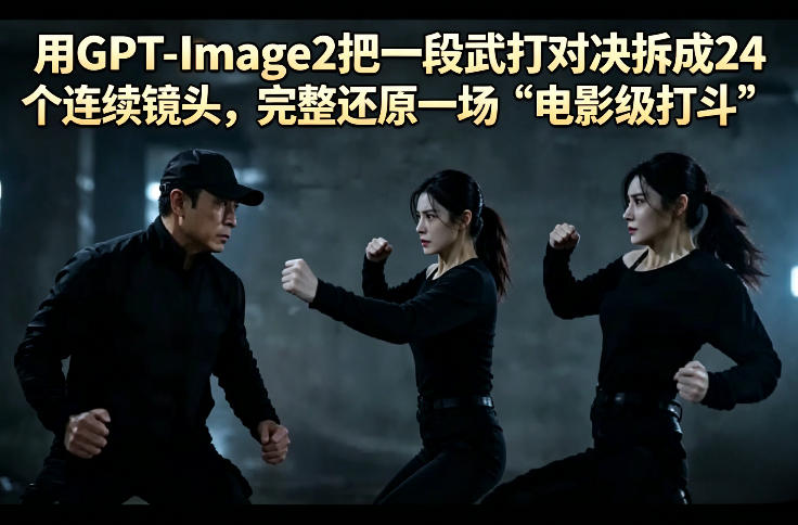 用GPT-Image2把一段武打对决拆成24个连续镜头，完整还原一场“电影级打斗” - 源空间
