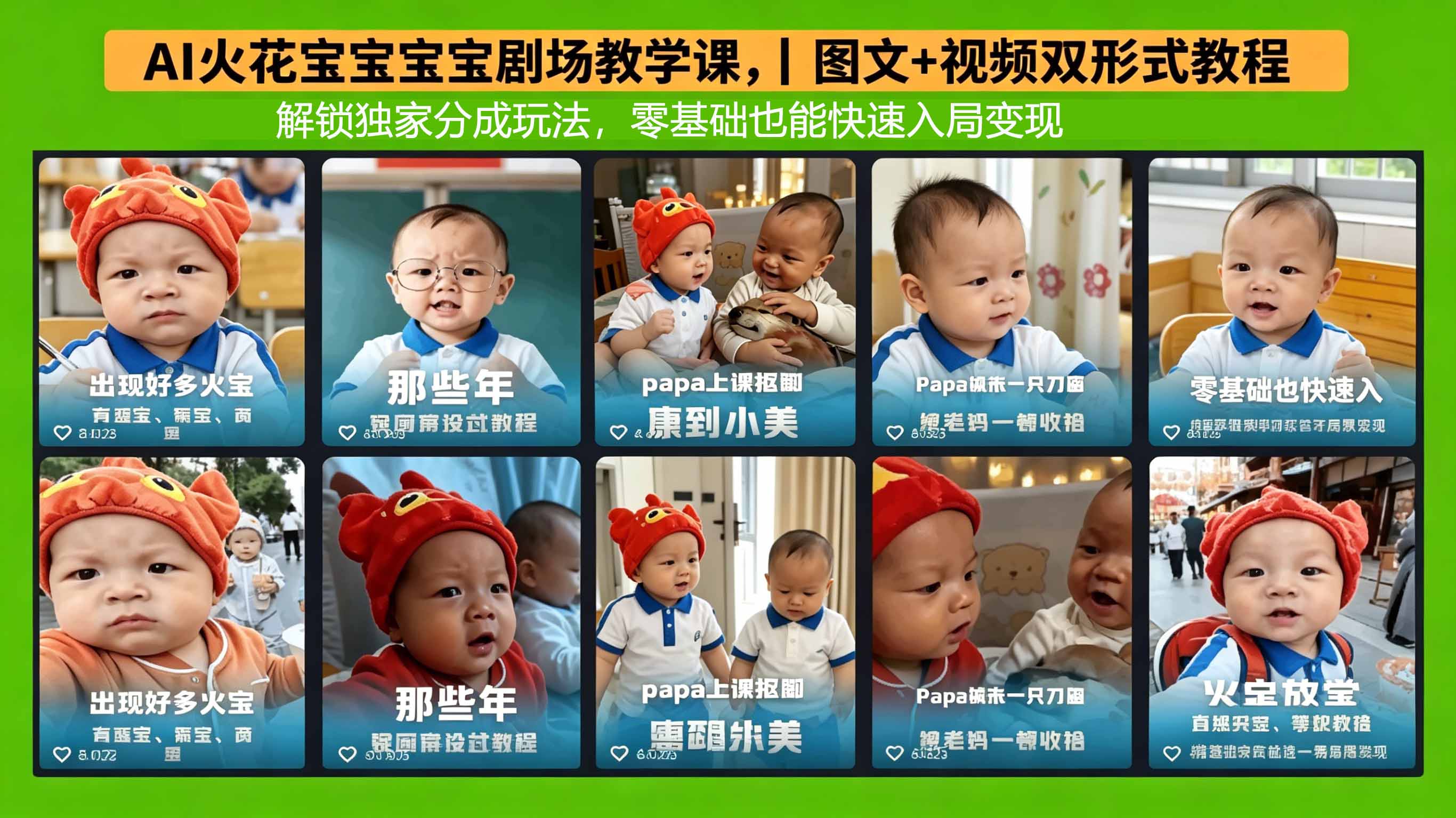 AI火花宝宝宝宝剧场教学课，图文+视频双形式教程，解锁独家分成玩法，零基础也能快速入局变现 - 源空间